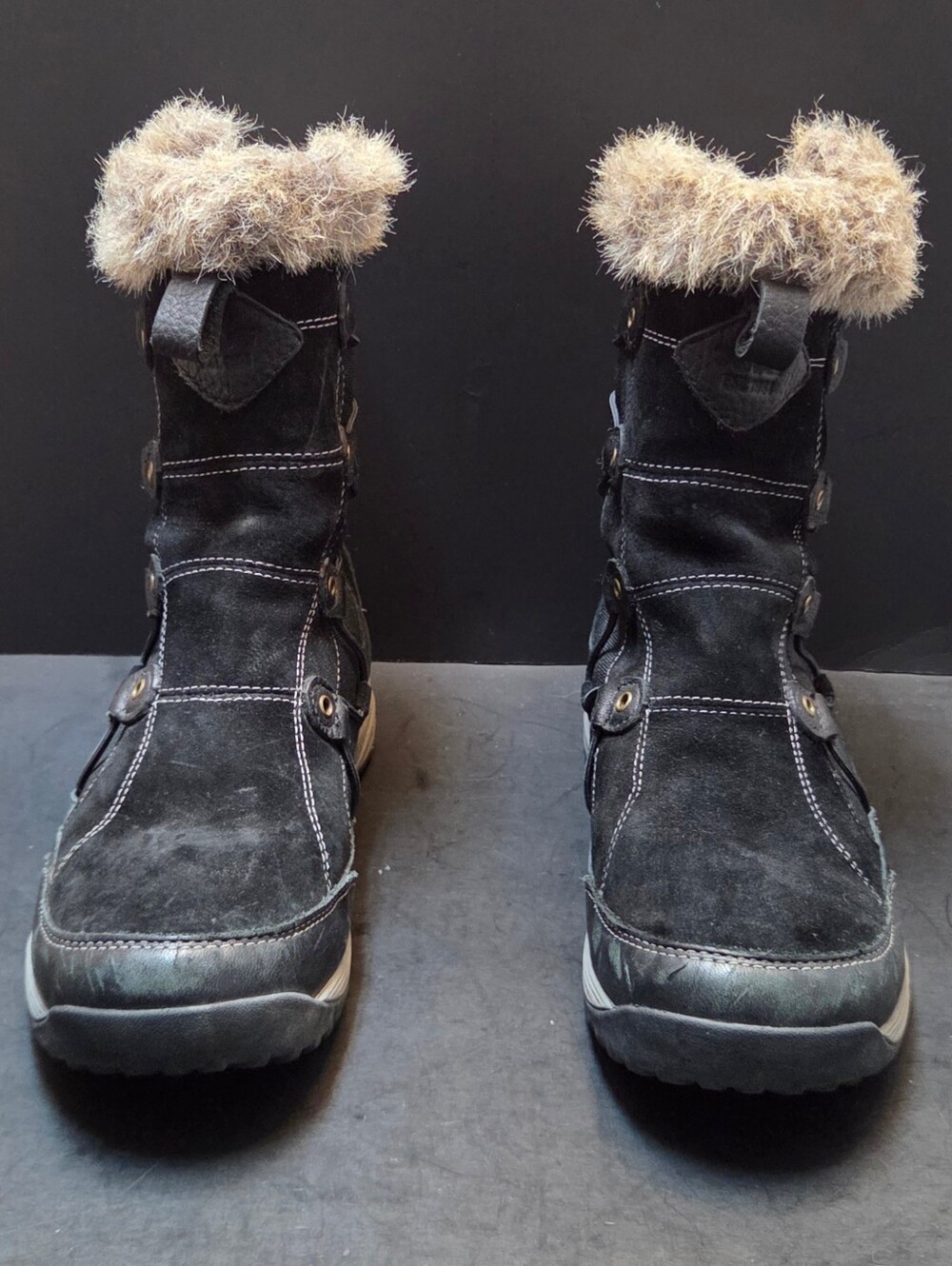 Teva Little Cloud Women's 7.5 Black Winter Snow Boots Faux Fur Lined. 0242
